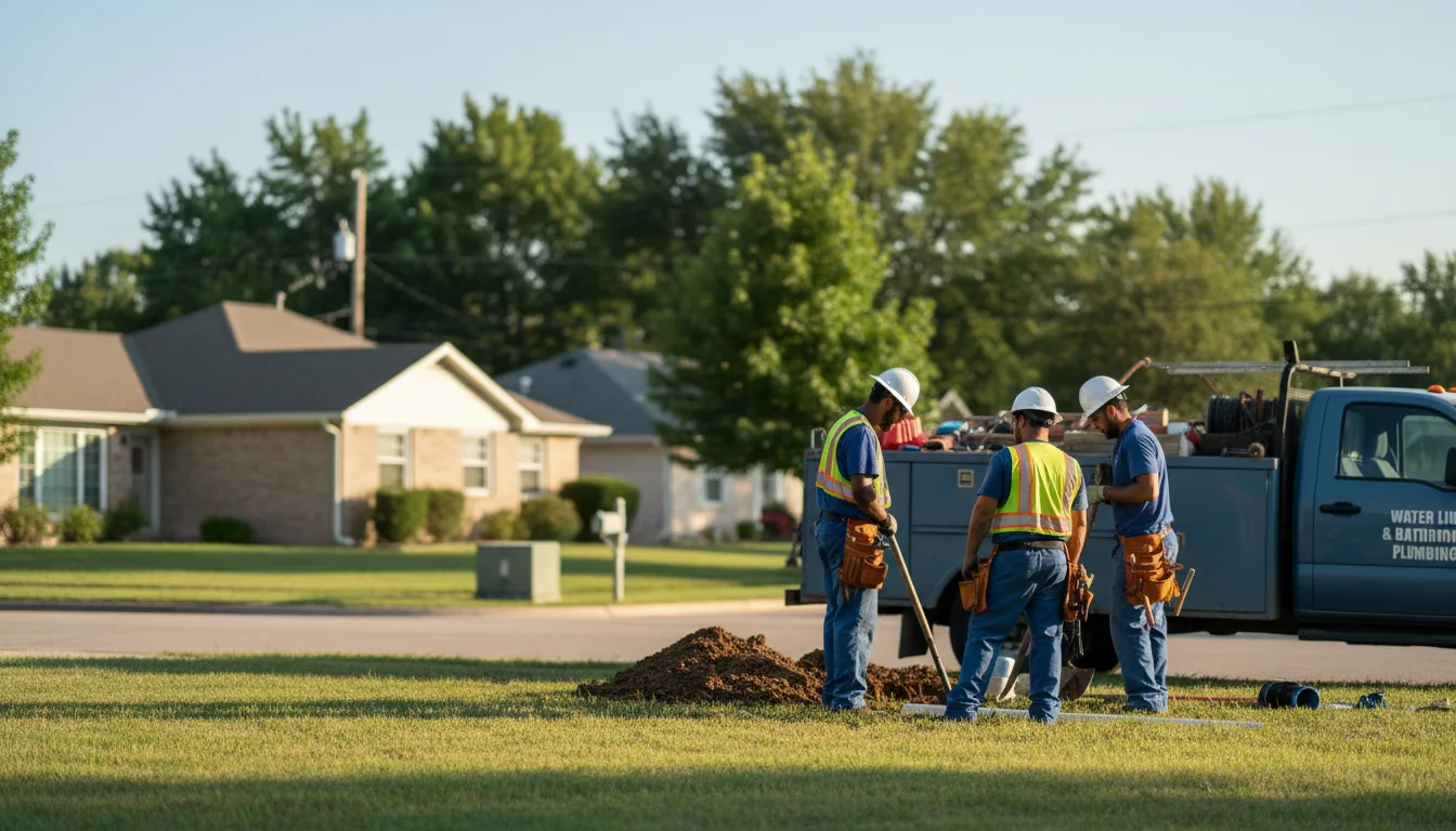 Residential water line and bathroom plumbing service in Vernon, TX